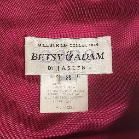 Betsy & Adams Dress Gown Burgundy with Wrap Gown Dress - Picture 16 of 16